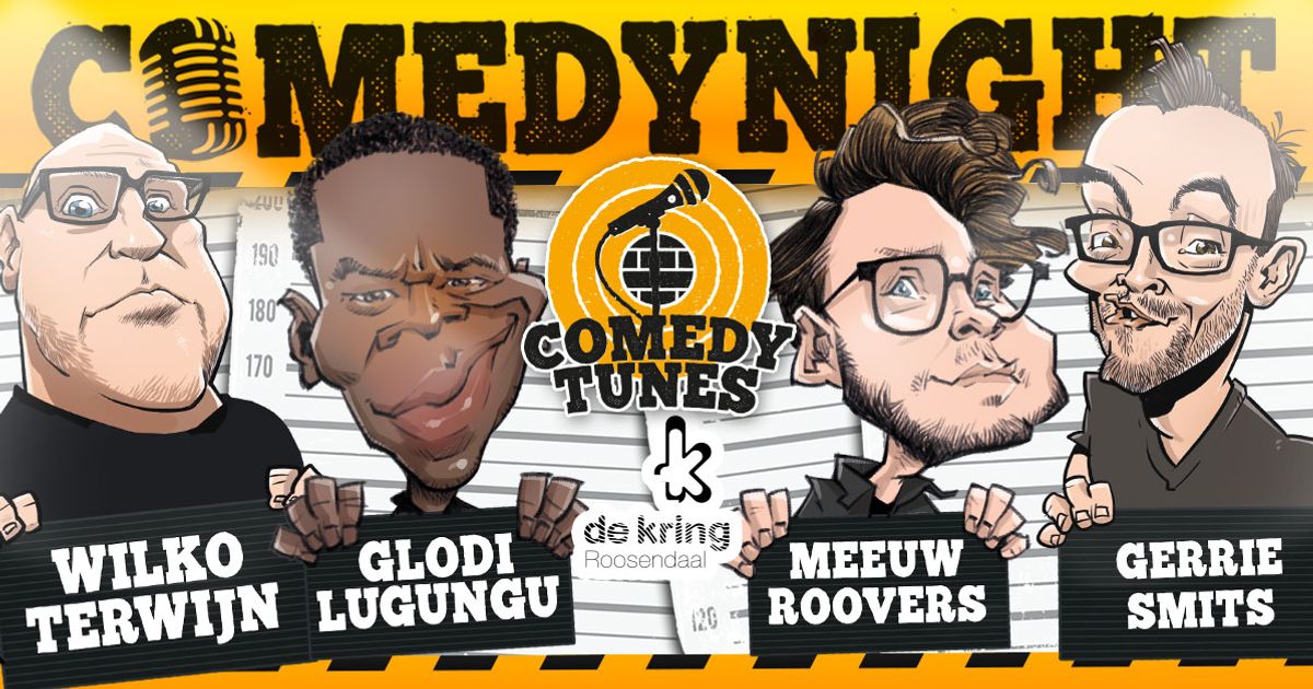 Comedytunes Comedynight — Glodi Lugungu, Gerrie Smits, Wilko Terwijn en Meeuw Roovers
